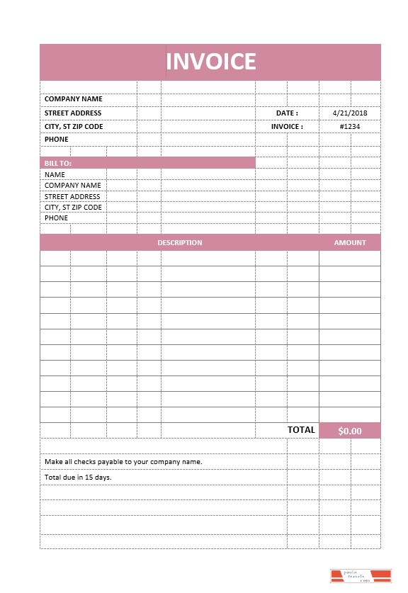 Blank Service Invoice Template PSD template